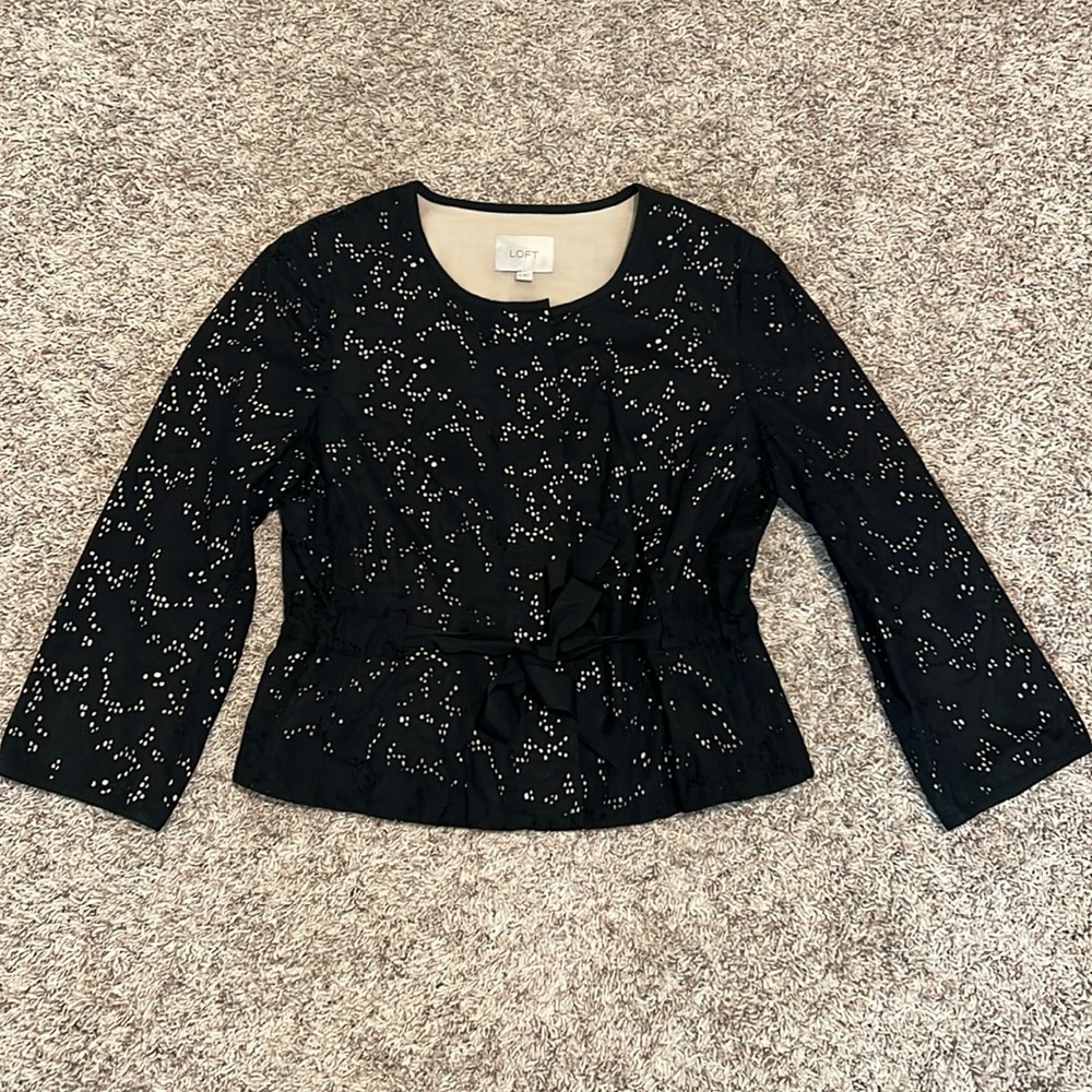 Light lace black jacket with 3/4 sleeves
